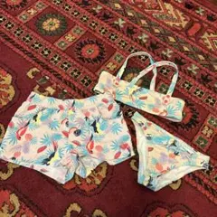 ROXY ロキシーガール 水着 3点セット サイズ7 ショートパンツ ビキニ