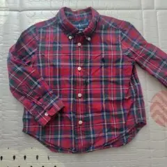 Ralph Lauren 赤チェック柄シャツ 24M　90cm