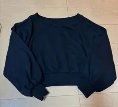 GRL ブラックオフショルダースウェットトップス　pm392 Fサイズ