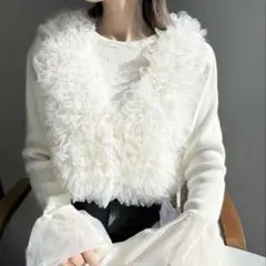 Vネックフリルチュールビスチェ タグ 付き