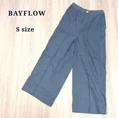 ベイフロー パンツ カジュアルパンツ スラックス リネン混 ブルー S 사이즈
