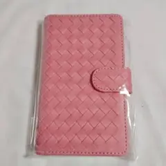 F-03K らくらくスマートフォン 編み込み ピンク 類似 スマホケース 手帳型