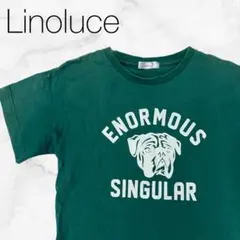 【リノルーセ】トップスTシャツグリーンプリントTシャツ半袖コットン100%