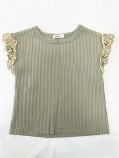 PAIR MANON オリーブグリーン Tシャツ 90cm 袖フリル