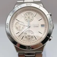 CITIZEN Wicca 薄ピンク 電池交換済 クロノグラフ W3D3