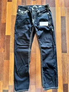 新品正規品レア品TRUE RELIGION ブラックデニム 31 刺し子ステッチ