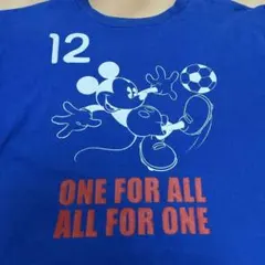 ミッキーマウス サッカーTシャツ ブルー メンズ