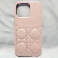iPhone 13 Pro ケース　ピンク　キルティング　カバー　カード収納