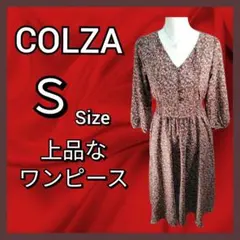 コルザ COLZA 花柄 フレアスカート総柄 レトロワンピース 夏 Ｓ華奢見せ
