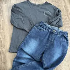 長袖Tシャツ デニムパンツ 上下セット