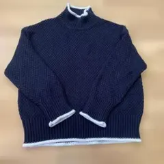 LOWRYS FARM ネイビー ハイネックニット