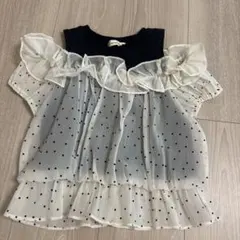 branshes ドット柄シフォンフリルTシャツ 120cmのサムネイル