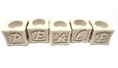 PEACE キャンドルホルダー 5個セット ミニプランターにも