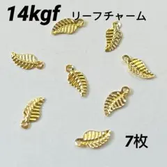 14kgf リーフチャーム 7枚セット　ピアス　プレートブレスレット　ネックレス