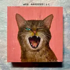Limited 絵画 猫 kawaii ハチワレ猫の絵 猫雑貨 美術品 オブジェ