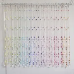 値下げ❗ ビーズ玉のれん クリア×ブルー 昭和レトロ - メルカリ