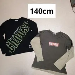 140cm ロングTシャツ　ロンT　黒、ブラック　ONE PIECE　アニメ