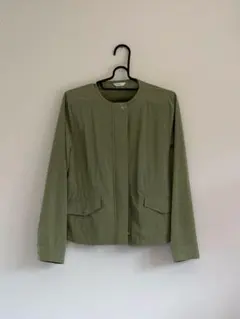 グリーン 前開きジャケット ブルゾン 春 marble ink