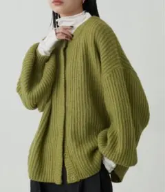 【Aunt Marie’s】ミックスボリュームニットカーディガン