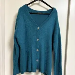SHAGGIE ターコイズ Vネックカーディガンのサムネイル