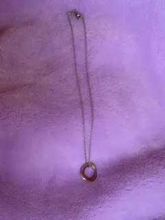 シルバー ゴールド 2連リングネックレス