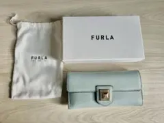 FURLA -フルラ- ブルー系　長財布 箱あり、保存袋あり
