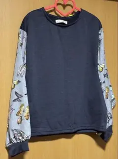 iScolar トップス 蝶プリント ネイビー M