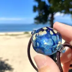 石垣島の海硝子髪留 〜Blue ocean〜