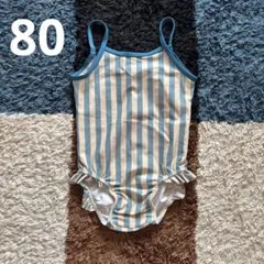 【美品】プチバトー ワンピース 水着 80