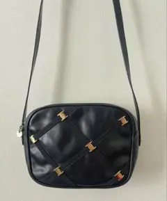 サルヴァトーレフェラガモ ネイビー レザー ショルダーバッグ