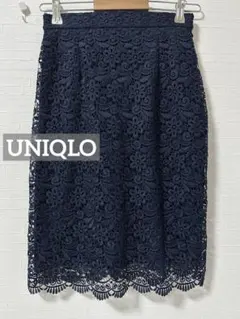 0062 UNIQLO レーススカート ネイビー