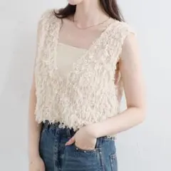 kastane ファーショートベスト