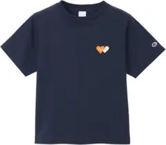 Champion チャンピオン レディース 半袖TシャツL ネイビー ハート刺繍のサムネイル