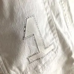 Dior 美品 タイトスカート オフホワイト デニム ビジュー トロッター