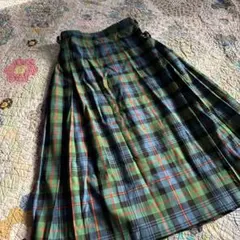 グレンチェック ロングスカート