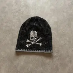 archive grunge scull knit cap y2k black