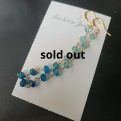 【再0302】ピアス ブルーアパタイト※高品質