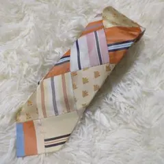 giraffe　ジラフ　ネクタイ　パッチワーク　織り込み　マルチカラー