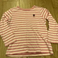 ミキハウス　110 ロンT ボーダー　ピンク　ダブルビー　薄手　長袖