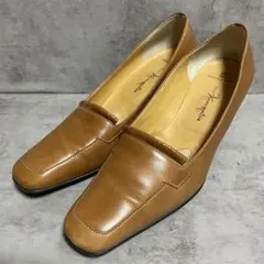 【銀座かねまつ】（23.5E）パンプス ブラウン レザー ローファー