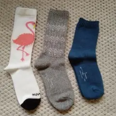 防寒物　レディースデザインソックス3足セット　クリスマスセール！