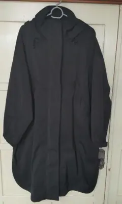 ブラック ロングコート フード付き