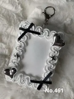 ホイップデコトレカケース　キーホルダー　推し活　推しカラー　白　ホワイト　B8縦