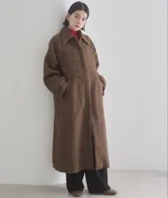 hunch ヘリンボーン　ステンカラーコート　ブラウン系その他