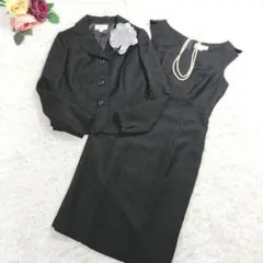 美品✨東京ソワール フォーマル セレモニー ワンピースセット 13号 ネイビー