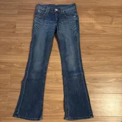 美品150cm SOMETHING デニム ダークブルー