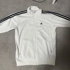 adidas ホワイト ジップアップジャケット