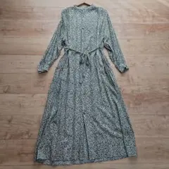 バンドカラー ロングワンピース