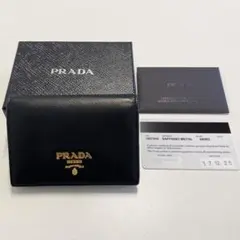 PRADA ブラック レザー カードケース 名刺入れ サフィアーノレザー 黒