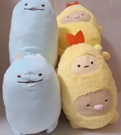 値下げ。４個セット、プレミアムとかげ&エビフライドンぬいぐるみ。すみっコぐらし